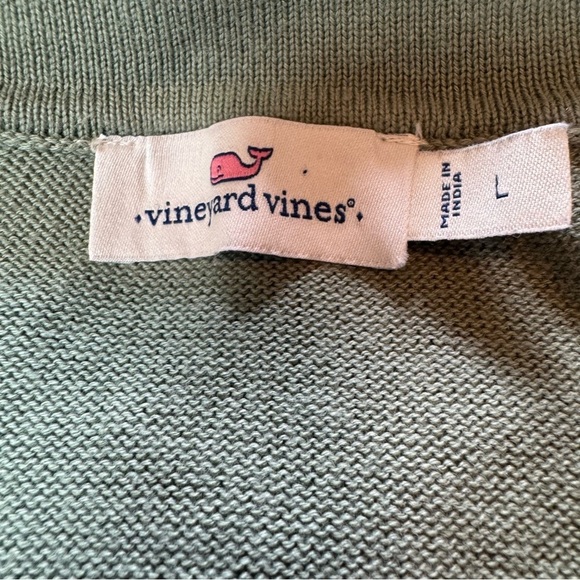 Vineyard Vines Heritage Cotton Women’s Sage Green V-Neck Large Sweater - Picture 7 of 8